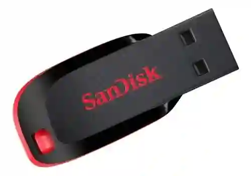 Sandisk Memoria Usb Cruzer Blade 16gb 2.0 Negro Y Rojo