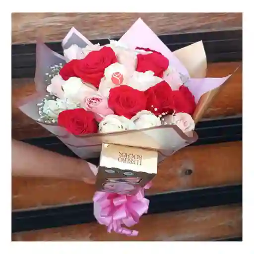 Bouquet De 24 Rosas Con Chocolates