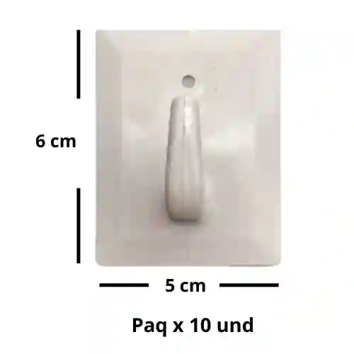 Gancho Adhesivo 5cm X 6cm X 10 Und