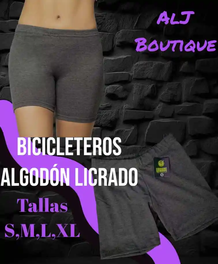 Bicicletero Para Dama En Algodón Licrado Gris Oscuro Talla M