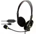 Diadema Usb Slim Con Micrófono Tipo Piloto Control Multimedia En Solapa-juegos
