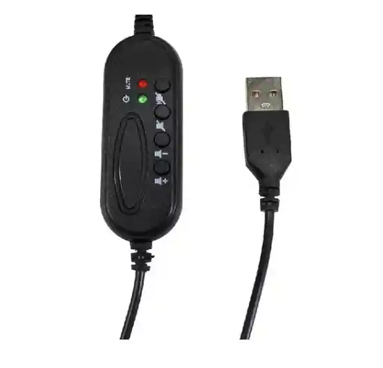 Diadema Usb Slim Con Micrófono Tipo Piloto Control Multimedia En Solapa-juegos