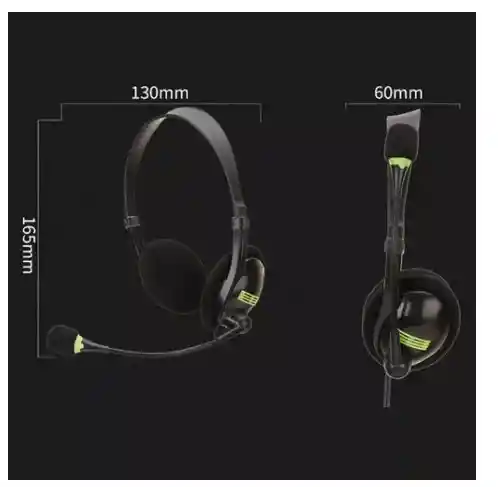 Diadema Usb Slim Con Micrófono Tipo Piloto Control Multimedia En Solapa-juegos
