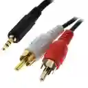 Cable Auxiliar Para Audio Rca 2x1 A 3.5 Mm A Rca Longitud De 1.5 Metros