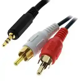 Cable Auxiliar Para Audio Rca 2x1 A 3.5 Mm A Rca Longitud De 1.5 Metros