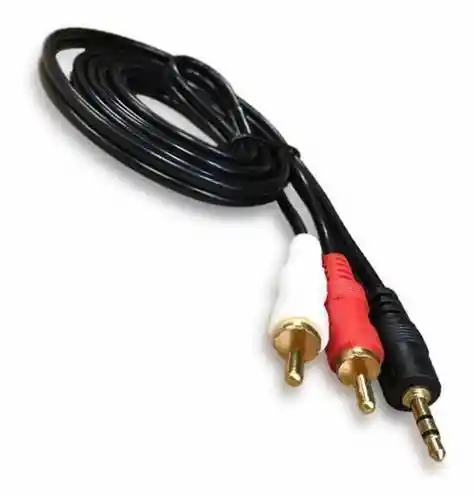 Cable Auxiliar Para Audio Rca 2x1 A 3.5 Mm A Rca Longitud De 1.5 Metros