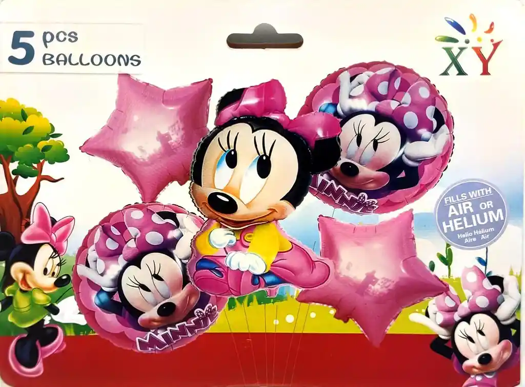 Bouquet Kit De Globos Baby Minnie Mickey Mouse Rosada