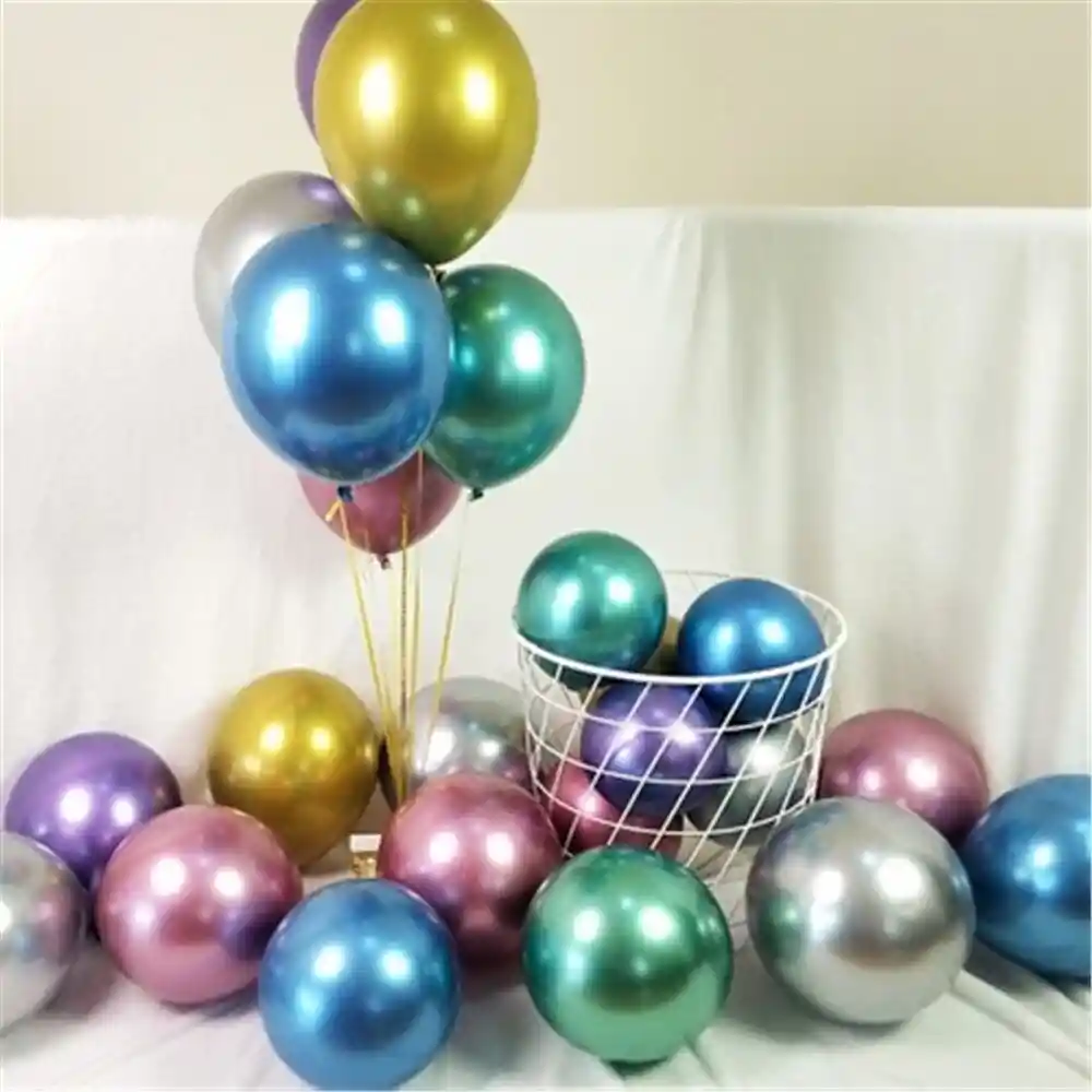 Globos Latex Cromado Reflex R12 30cm X12 Unidades Multicolor