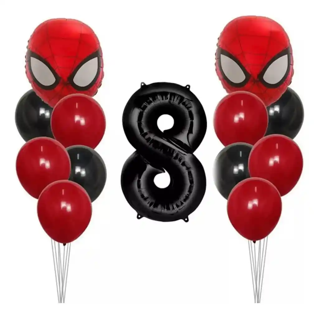 Kit Globos Decoración Avengers Spiderman Rojo Cumpleaños # 8