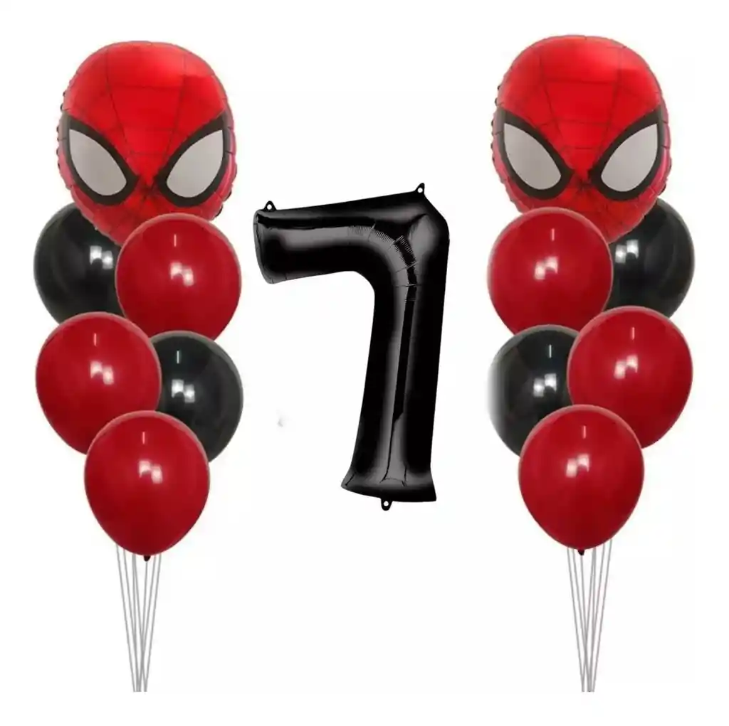 Kit Globos Decoración Avengers Spiderman Rojo Cumpleaños # 7