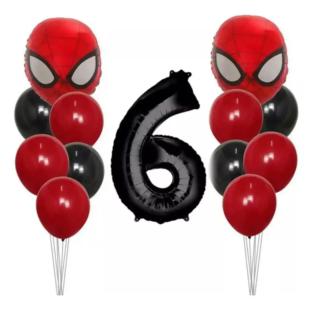 Kit Globos Decoración Avengers Spiderman Rojo Cumpleaños # 6