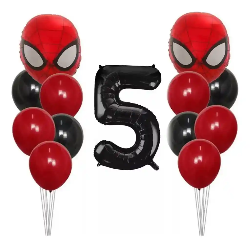 Kit Globos Decoración Avengers Spiderman Rojo Cumpleaños # 5