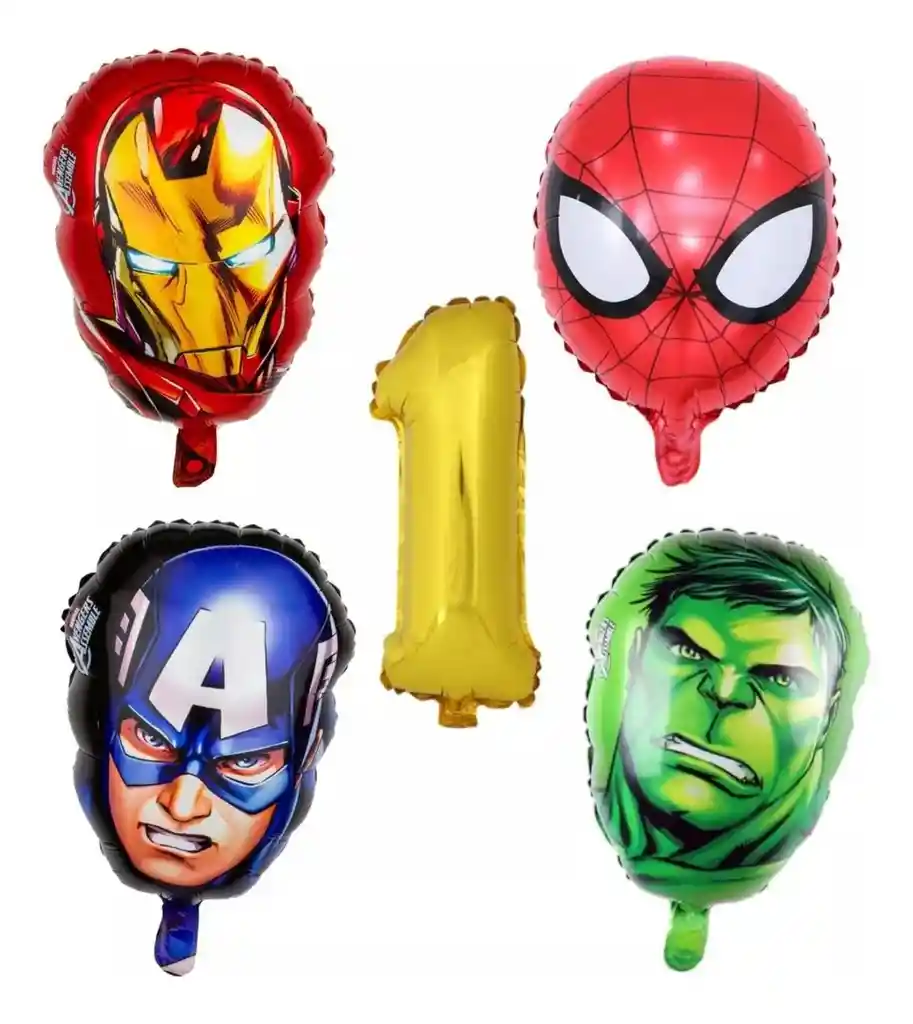 Kit Globos Super Heroes Marvel Número Decoración Niño # 8