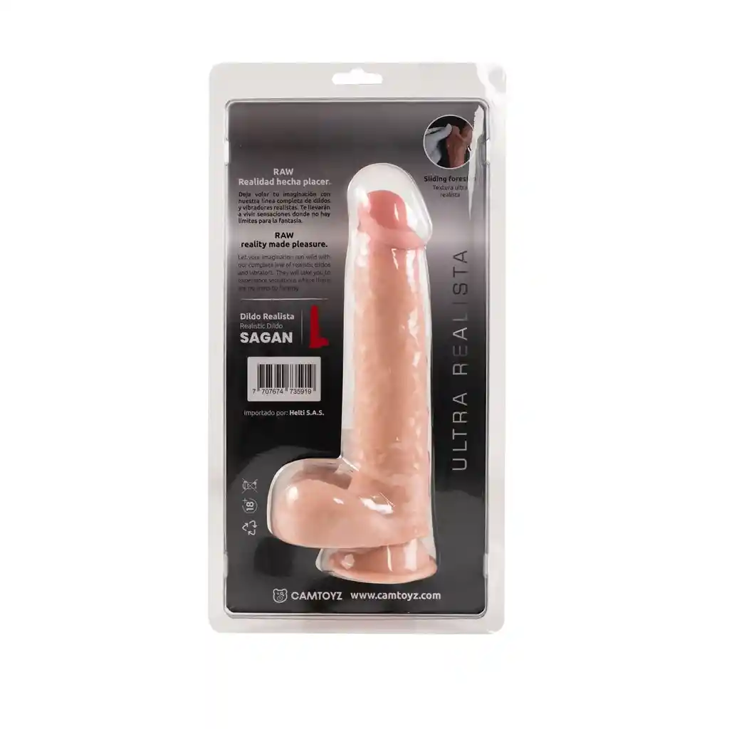 Dildo Ultra Realista Sagan 24,5 Cm Raw Camtoyz