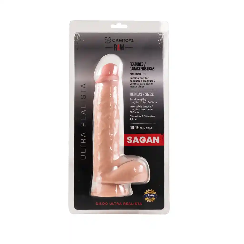 Dildo Ultra Realista Sagan 24,5 Cm Raw Camtoyz