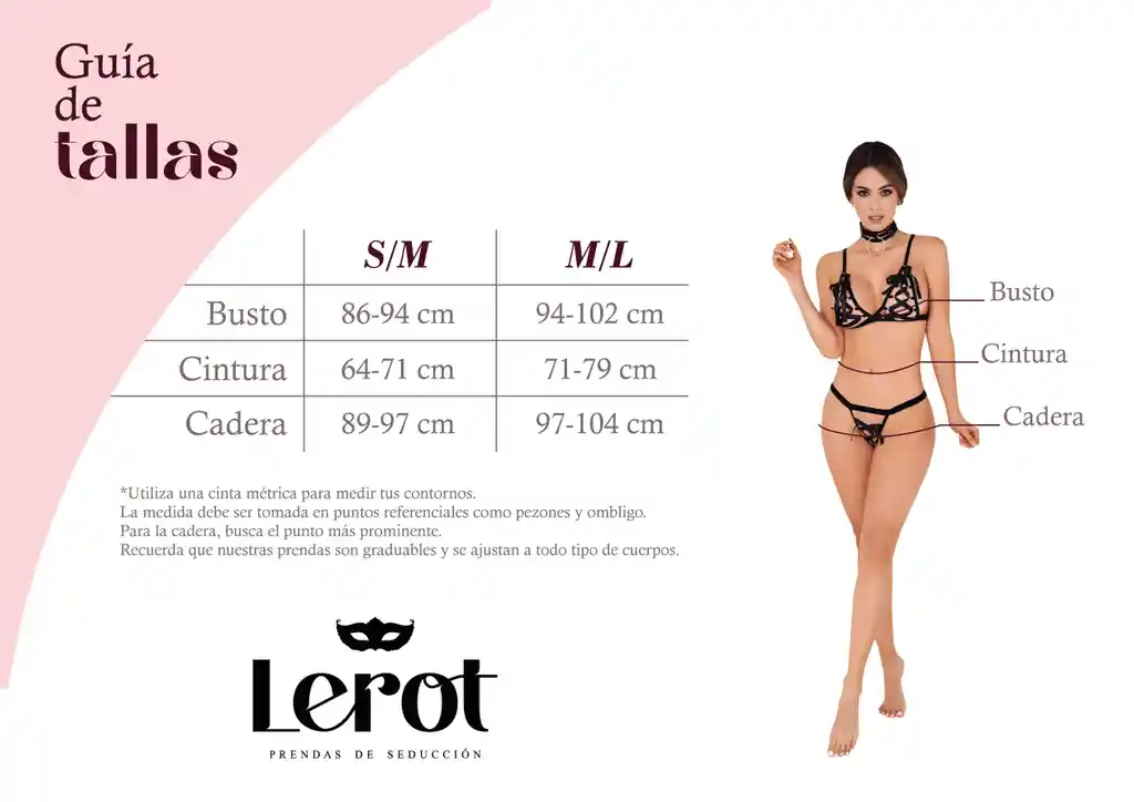 Conjunto Lencería Petra Lerot Talla M/l Negro