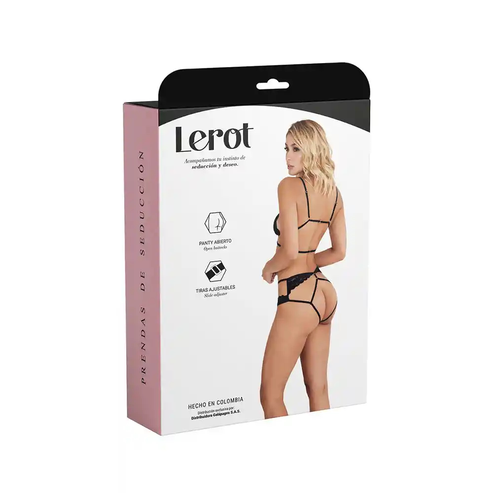 Conjunto Lencería Petra Lerot Talla M/l Negro