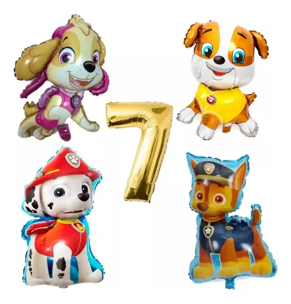 Kit Globos Patrulla Canina Skye Rubble Chase Marshall Número # 7