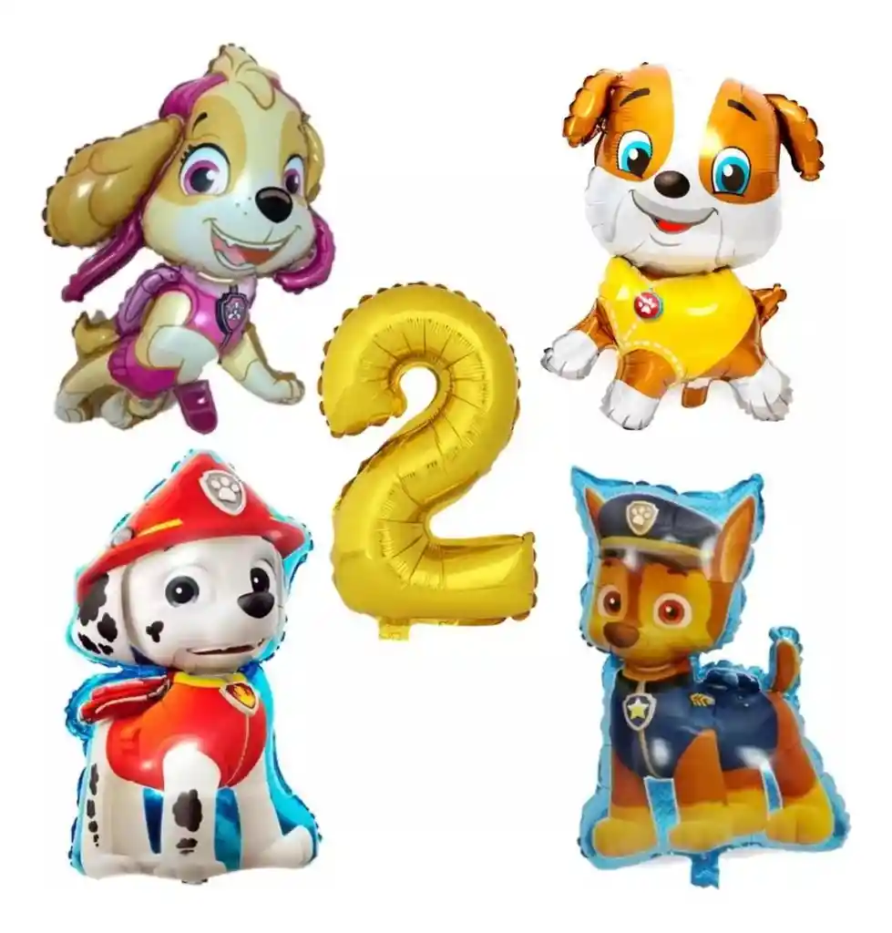 Kit Globos Patrulla Canina Skye Rubble Chase Marshall Número # 2