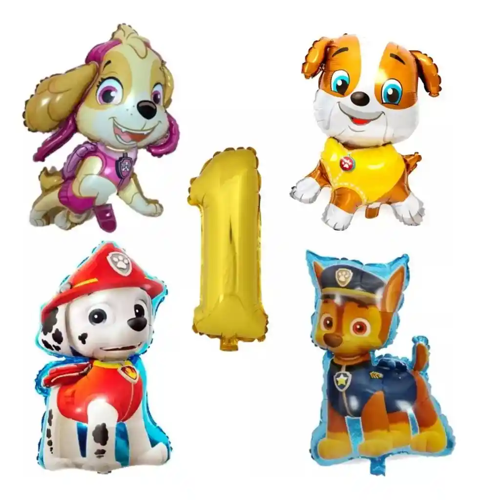 Kit Globos Patrulla Canina Skye Rubble Chase Marshall Número # 1