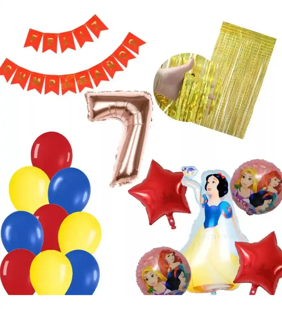 Kit Globos Decoración Princesa Blanca Nieves Cumpleaños # 7