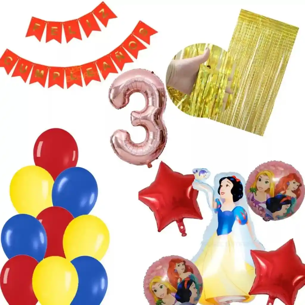 Kit Globos Decoración Princesa Blanca Nieves Cumpleaños # 3