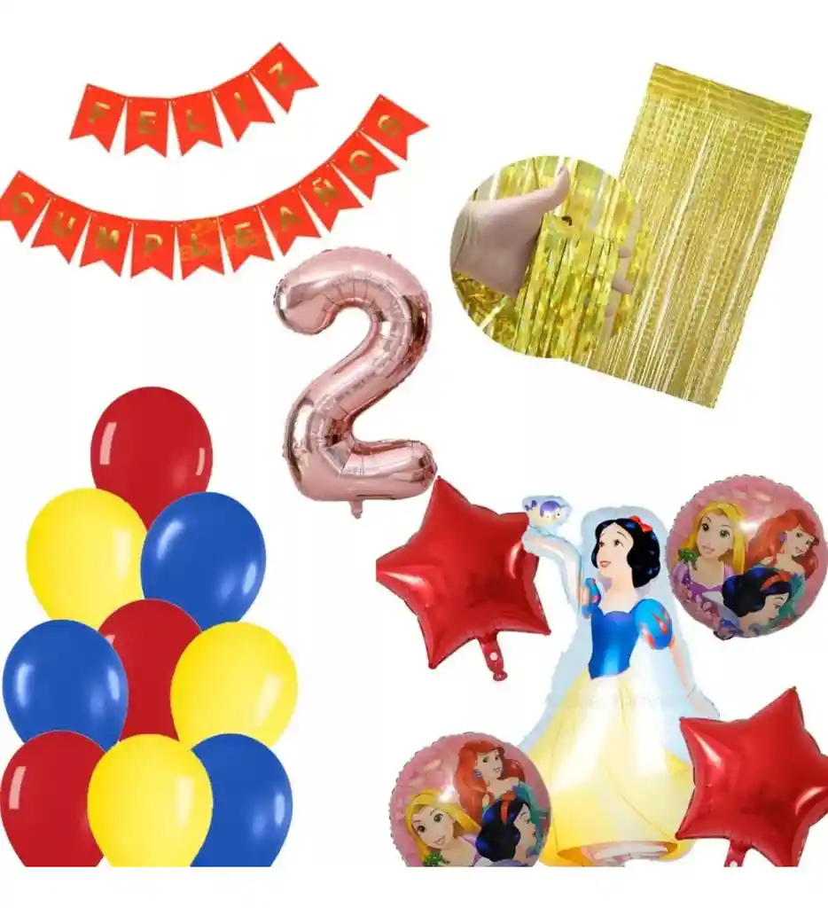 Kit Globos Decoración Princesa Blanca Nieves Cumpleaños # 2