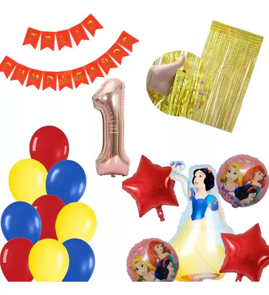 Kit Globos Decoración Princesa Blanca Nieves Cumpleaños # 1