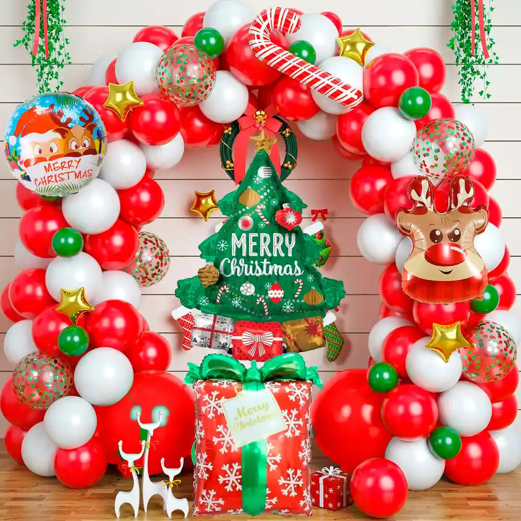 Kit Arco Decoración Globos Navidad Árbol Navidad Regalo