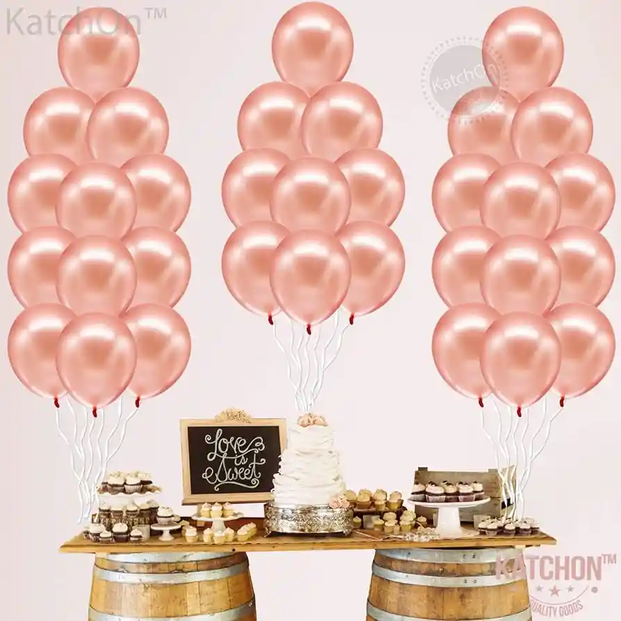 Globos Latex 12 Unidades 30 Cm R12 Oro Rosa Satinado