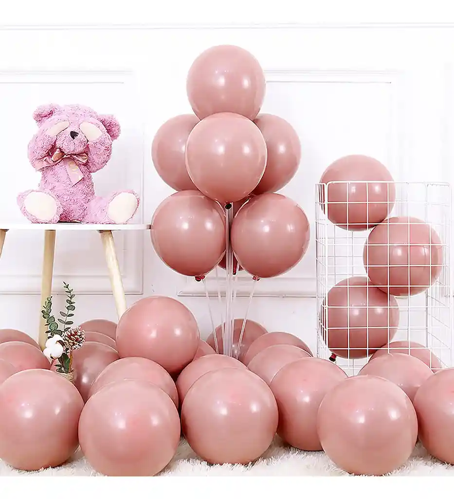 Globos Latex 12 Unidades 30 Cm R12 Palo De Rosa