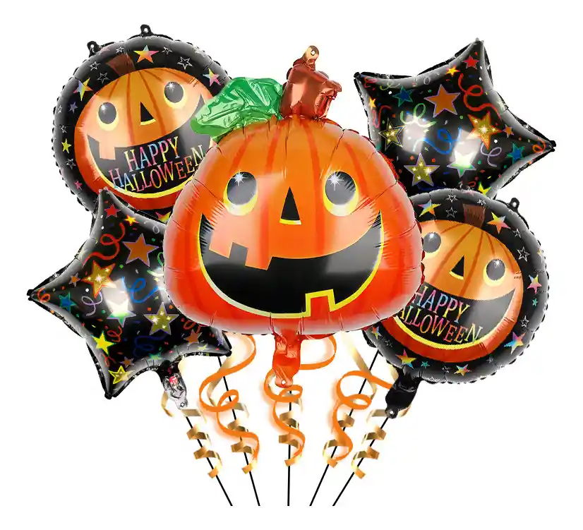 Kit Globos Calabaza Halloween Negra