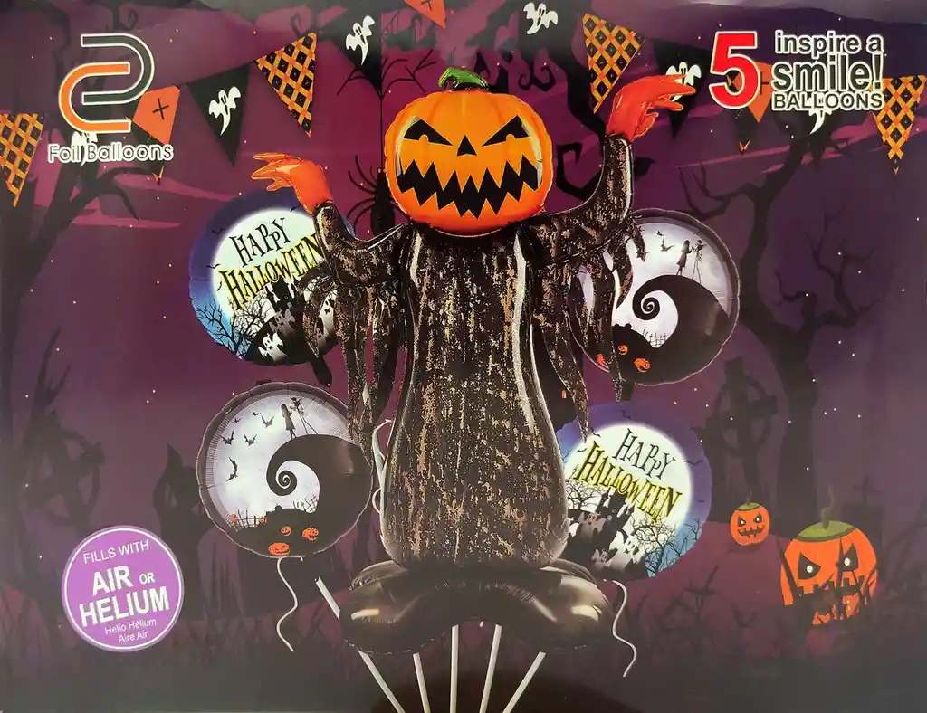 Bouquet Globo Fantasma De Calabaza Halloween Metal Rock