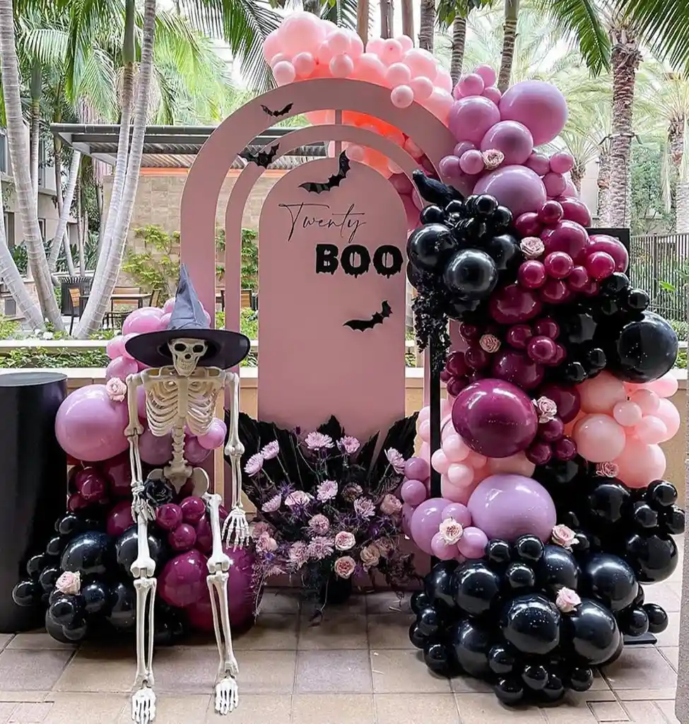 Kit Globos Halloween Negro Rosado Morado Vinotinto