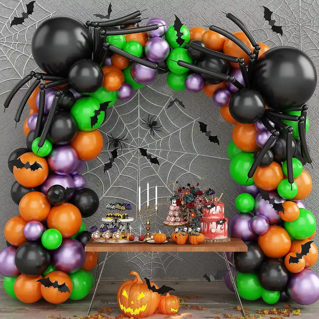 Kit Globos Halloween Doble Araña Murciélagos