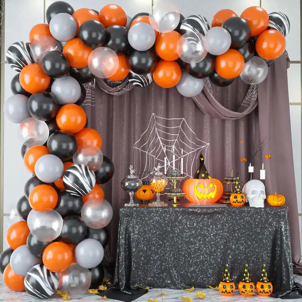 Kit Globos Halloween Negro Gris Naranja