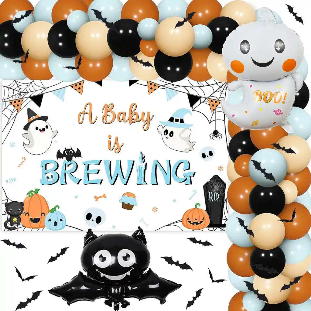 Kit Globos Halloween Murciélago Fantasma Bebe