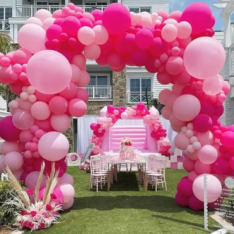 Arco Globos Barbie Orgánico Forma U Cumpleaños Niña