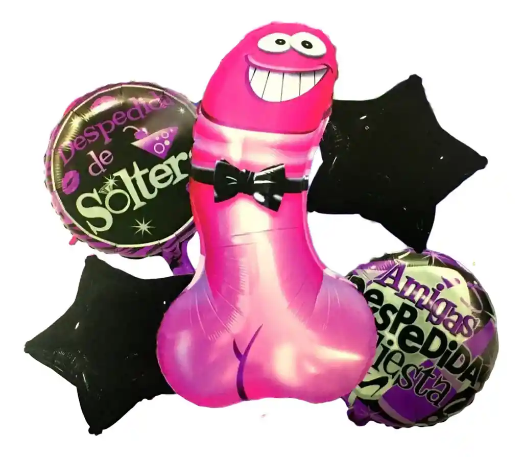 Bouquet Globos Despedida De Soltera Pene Corbatín Obseno
