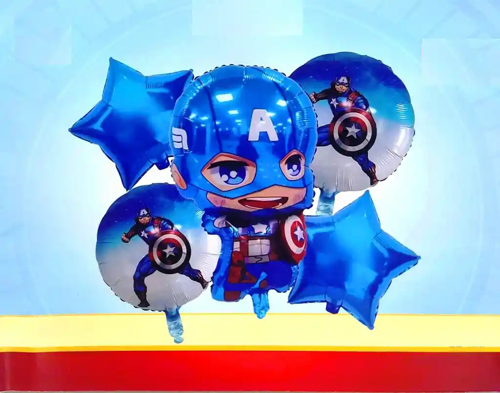 Bouquet Globos Capitán América Avengers Super Héroe Fiesta