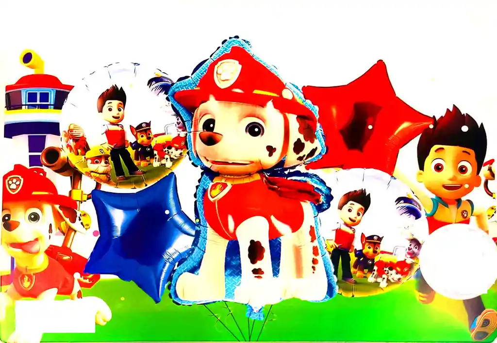 Globos Paw Patrol Patrulla Canina Perro Dalmata Bombero Rojo