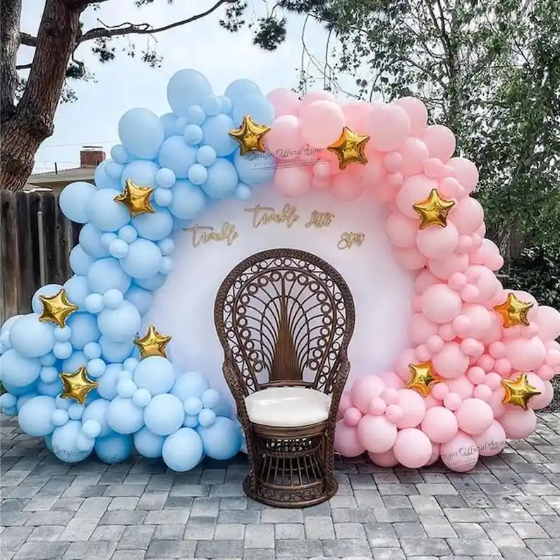 Arco Globos Decoracion Baby Shower Revelación Sexo Rosa Azul