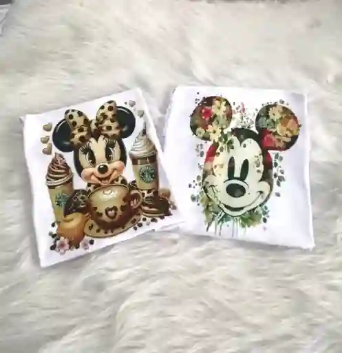 Camisetas En Piel De Durazno Estampada Tallas S, M Y L
