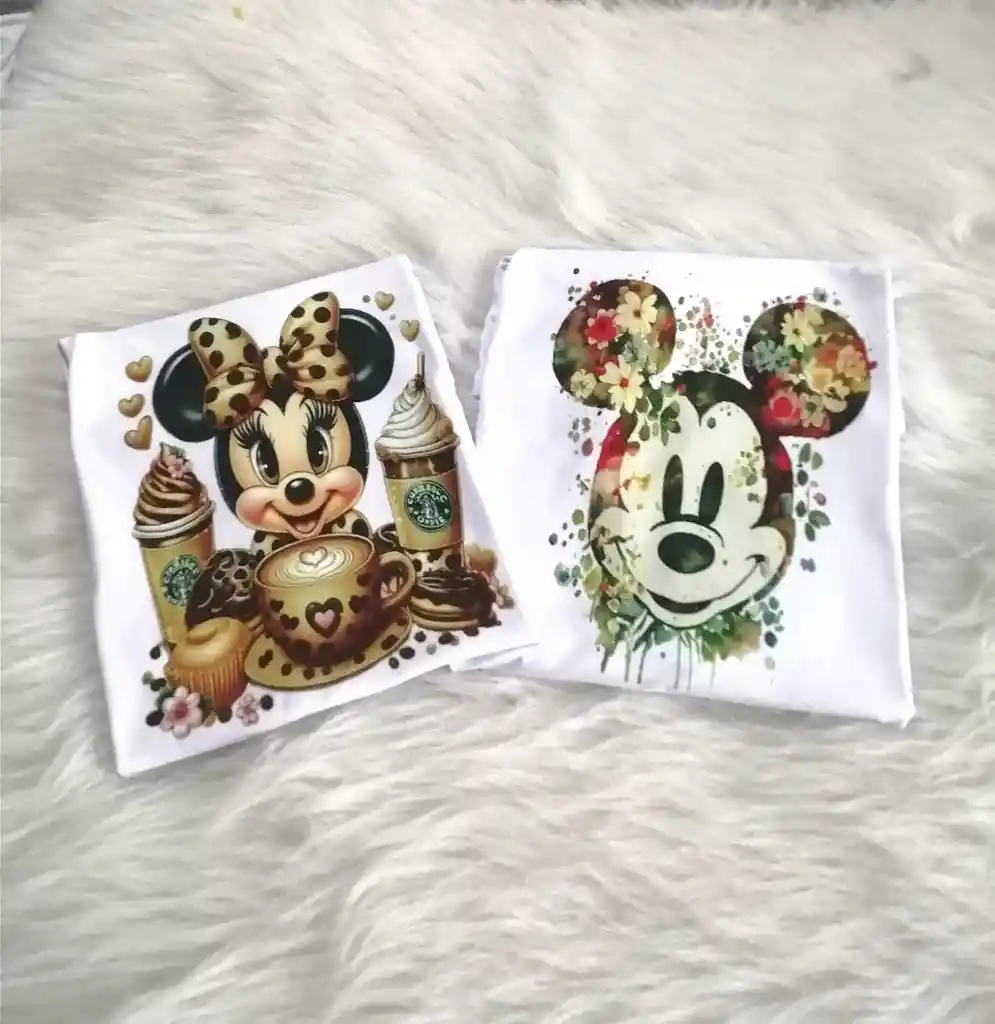 Camisetas En Piel De Durazno Estampada Tallas S, M Y L