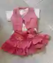 Conjunto Para Niña Fucsia 3 Piezas / 12 Meses.