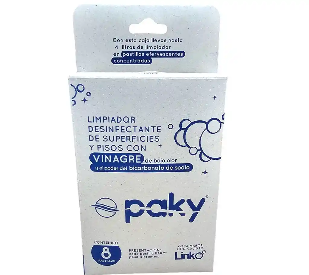 Duo Pack Limpiador Paky Con Aroma Rosal Y Vinagre En Pastillas Efervescentes Paky Con 2 Botellas, 1 Atomizador Y 1 Tapa