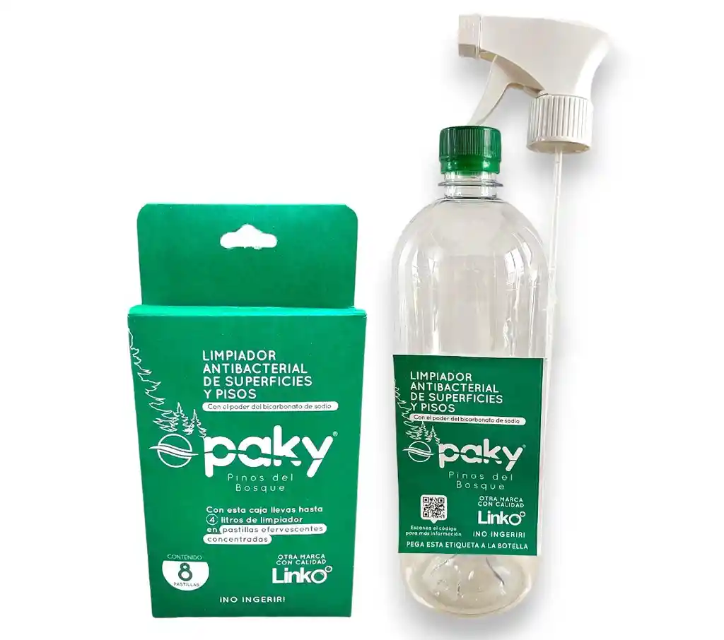 Duo Pack Limpiadores Con Fragancia En Pastillas Paky Pinos Del Bosque Y Rosal Con 2 Botellas Con Sus Atomizadores