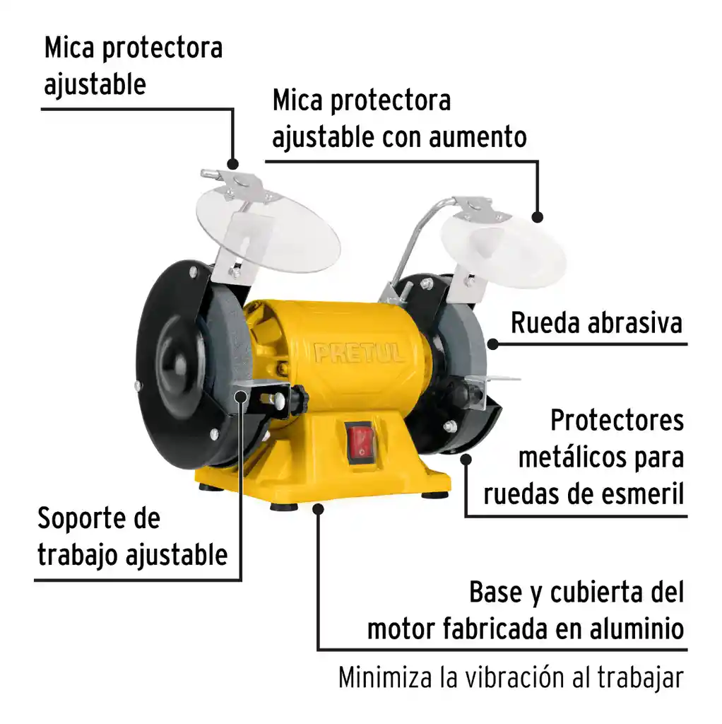 Esmeril De Banco De 5" De 1/6 Hp Pretul - 29994