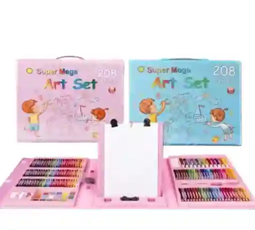 Maletin Set De Arte 208 Piezas Rosado