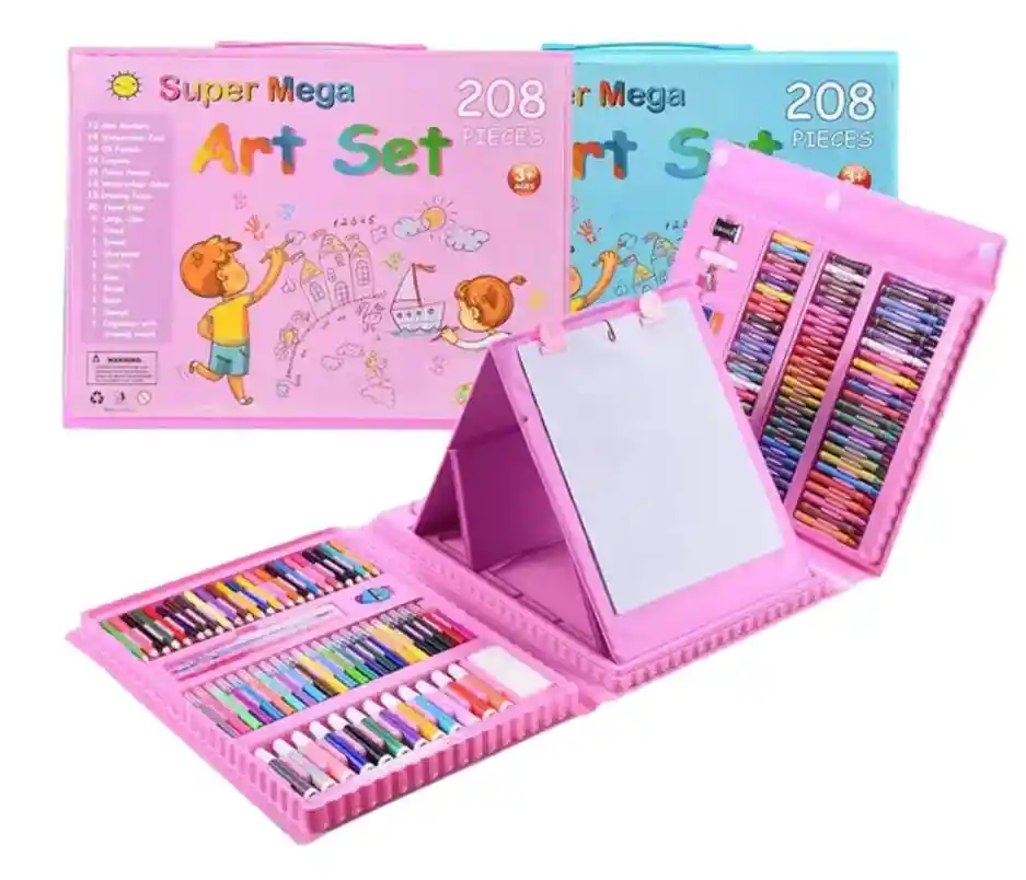 Maletin Set De Arte 208 Piezas Rosado